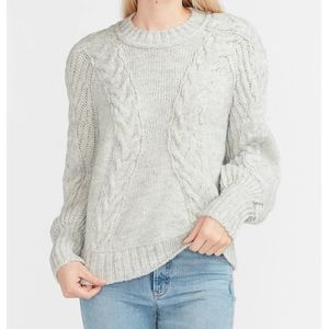 NWT Express gray cable knit balloon sleeve sweater